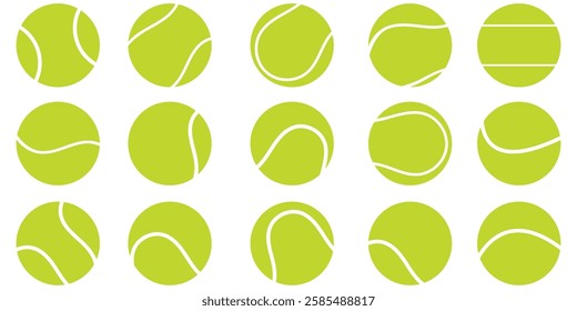 Tennis Ball Icon set  Logo Design Vector Template Illustration Sign And Symbol   Tennis Ball Design Template, Clipart for Sports Concepts, Competition Promotions, Advertisements, Graphics for a Tennis