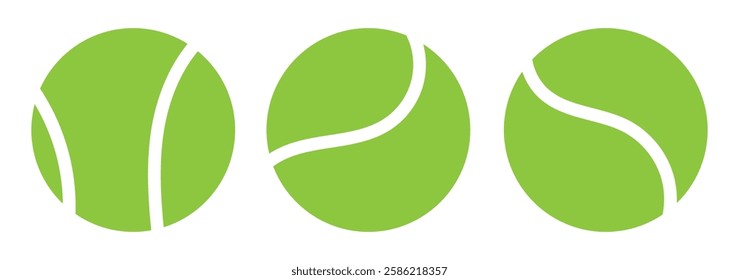 tennis ball icon set. tennis ball icon page symbol for your web site design tennis ball icon logo, app, UI. tennis ball icon in trendy flat style isolated on background, Vector illustration
