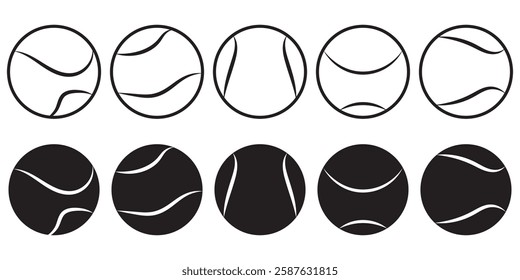 tennis ball icon set. tennis ball icon page symbol for your web site design tennis ball icon logo, app, UI. tennis ball icon in trendy flat style isolated on background, Vector illustration