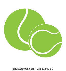 Tennis ball Icon set and single. Green, Black and white Tennis ball icon vector logo design flat style. Tennis Ball icon vector design template on isolated white background.