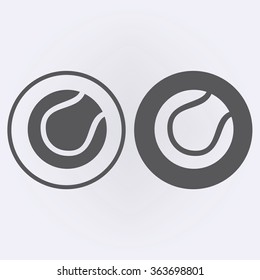Tennis ball icon set. Vector illustration