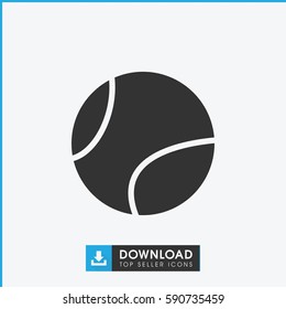 tennis ball icon. Simple filled tennis ball vector icon. On white background.