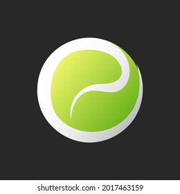 Símbolo de icono de bola de tenis vector, Diseño moderno , aislado en fondo blanco, ilustración Vector EPS 10 , puede utilizarse para el Campeonato de Tenis y el logotipo de equipo de tenis