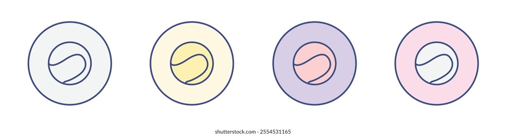 Tennis ball icon Thin line flat illustration