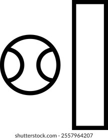 tennis ball icon. Thin linear style design isolated on white background