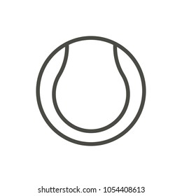 Tennis ball icon vector. Line tennis symbol. Trendy flat outline ui sign design. Thin linear graphic pictogram for web site, mobile application. Logo illustration. Eps10.