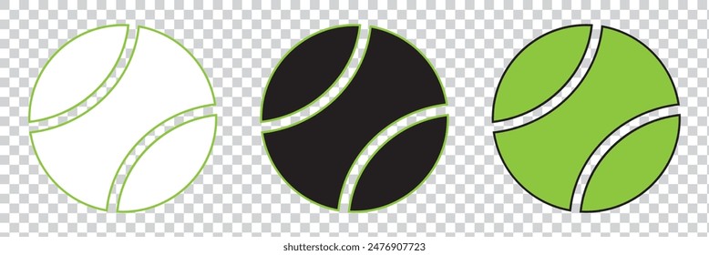 Tenis. Icono. Icono de bola de tenis diseño de logotipo de Vector estilo plano. Plantilla de diseño de Vector de ícono de bola de tenis sobre fondo blanco.
