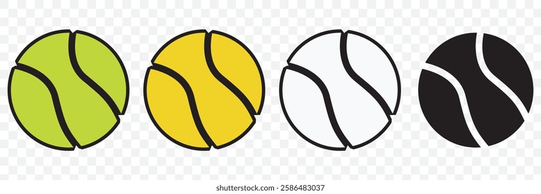 Tennis ball. Icon .Tennis ball icon vector logo design flat style. Tennis Ball icon vector design template on Transparent background. EPS  10.