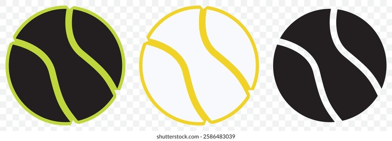 Tennis ball. Icon .Tennis ball icon vector logo design flat style. Tennis Ball icon vector design template on Transparent background. EPS  10.