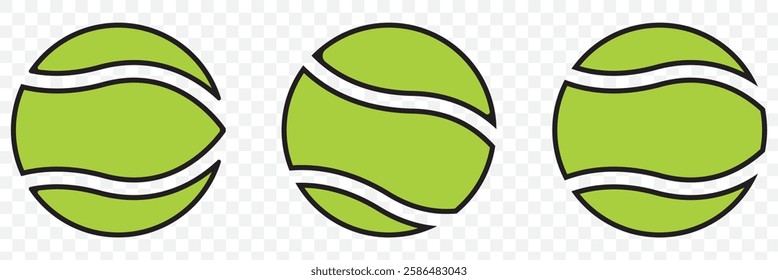 Tennis ball. Icon .Tennis ball icon vector logo design flat style. Tennis Ball icon vector design template on Transparent background. EPS  10.