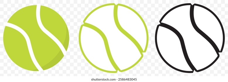 Tennis ball. Icon .Tennis ball icon vector logo design flat style. Tennis Ball icon vector design template on Transparent background. EPS  10.