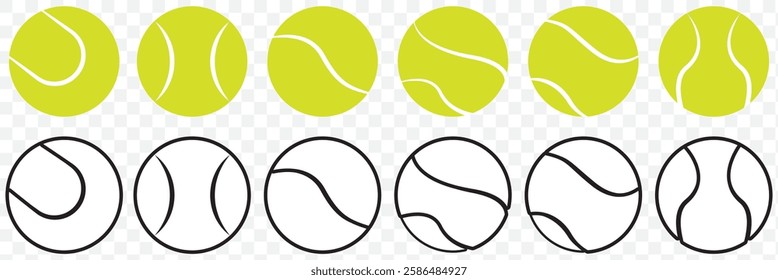 Tennis ball. Icon .Tennis ball icon vector logo design flat style. Tennis Ball icon vector design template on Transparent background. EPS 10.