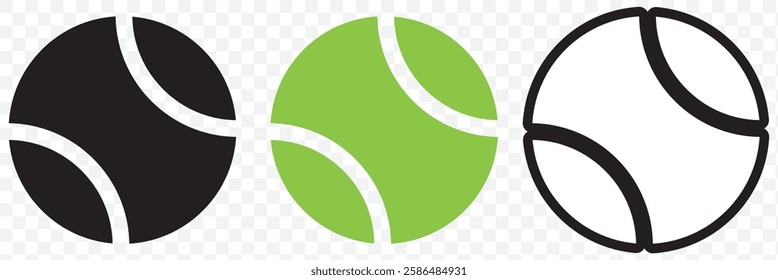 Tennis ball. Icon .Tennis ball icon vector logo design flat style. Tennis Ball icon vector design template on Transparent background. EPS 10.