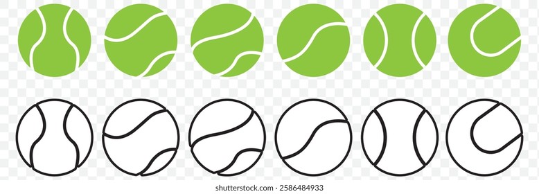 Tennis ball. Icon .Tennis ball icon vector logo design flat style. Tennis Ball icon vector design template on Transparent background. EPS 10.