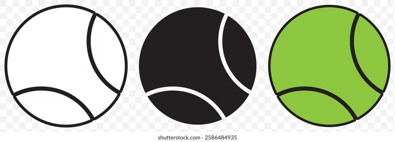 Tennis ball. Icon .Tennis ball icon vector logo design flat style. Tennis Ball icon vector design template on Transparent background. EPS 10.