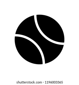 Tennis Ball Icon Vector on Glyph Style. EPS 10.