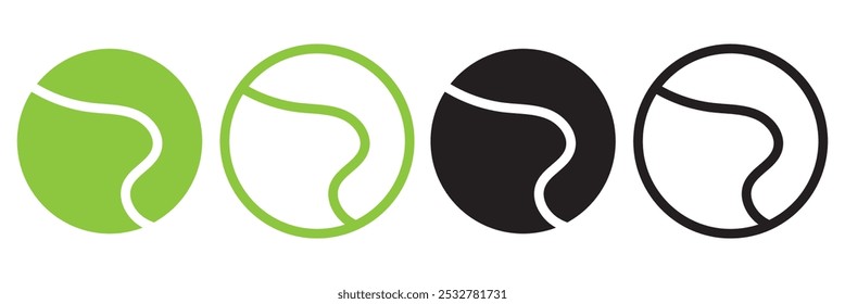 Tennis ball icon vector. Tennis ball icon set. Flat vector tennis ball set. Vector illustrator.
