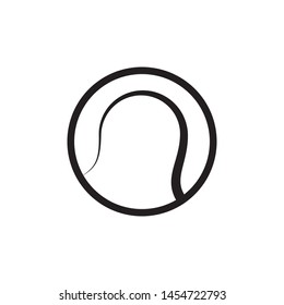 Tennis ball icon vector. Simple design on white background.