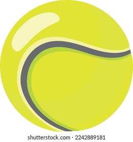 Tennis ball icon. Yellow sport game equipment