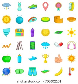 Tennis ball icons set. Cartoon style of 36 tennis ball vector icons for web isolated on white background