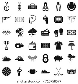 Tennis ball icons set. Simple style of 36 tennis ball vector icons for web isolated on white background