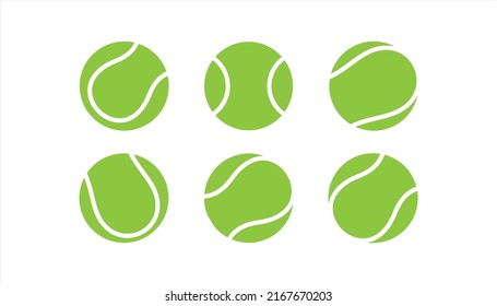 Tennis ball icons set. Tennis ball symbol, vector illustration