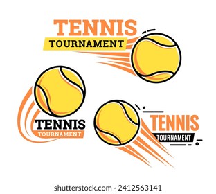 Tennis ball icons. Symbol or emblem. Vector illustration.