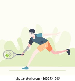 Tennis Ball Illustration Flat Design