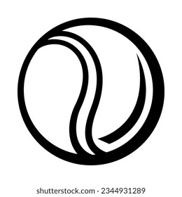 Tennis ball illustration. Sport club item or symbol.