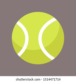 Tennis ball, illustration, vector on white background.