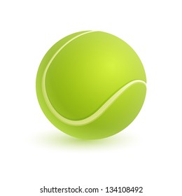 Tennis ball isolated on white. EPS10 vector.