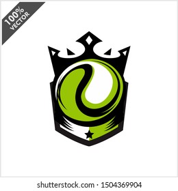 Tennis Ball King Logo Vector	