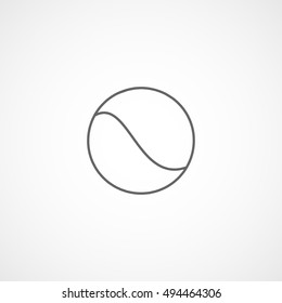 Tennis Ball Line Icon On White Background