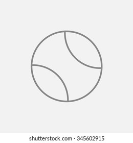 Tennis ball line icon for web, mobile and infographics. Vector dark grey icon isolated on light grey background.