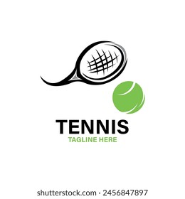 diseño del logotipo de la bola de tenis. ilustración del logotipo de la bola de tenis