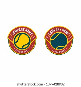 Tennis ball logo design vector template, tennis club emblem, badge