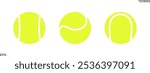 Tennis ball logo. Isolated tennis ball on white background. Ball set