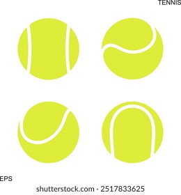 Tennis ball logo. Isolated tennis ball on white background. Ball set