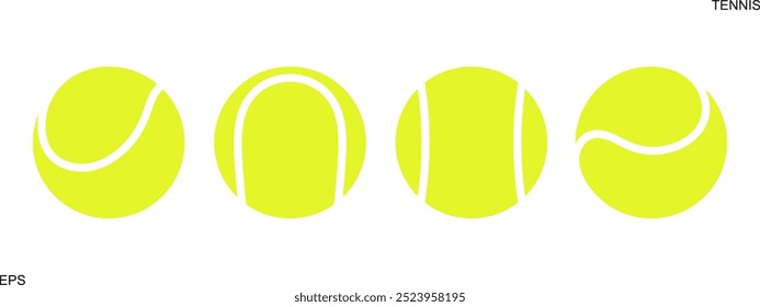 Tennis ball logo. Isolated tennis ball on white background. Ball set