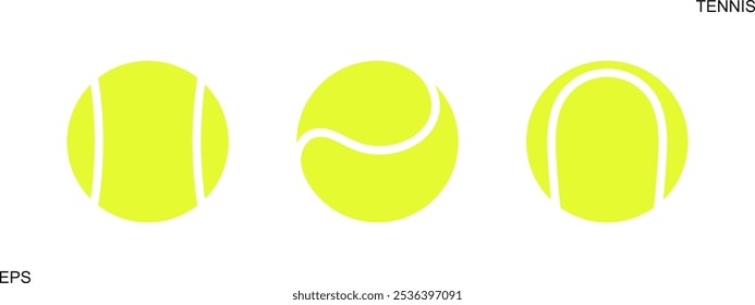 Tennis ball logo. Isolated tennis ball on white background. Ball set