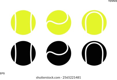 Tennis ball logo. Isolated tennis ball on white background. Ball set