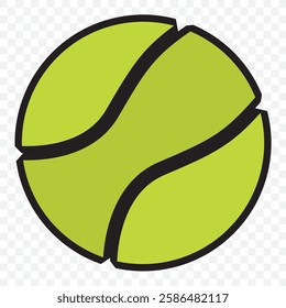 Tennis ball logo. Isolated tennis ball on white background. Ball set. Set of yellow, green and black volume tennis balls on transparent background. EPS 10.