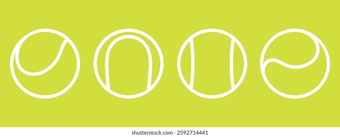 Tennis ball logo. Isolated tennis ball on white background. Ball set