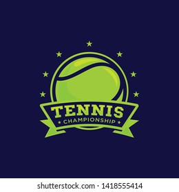 Tennis ball logo template vector