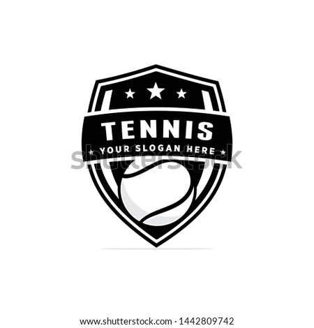 Tennis ball logo template vector