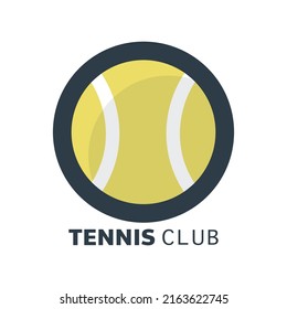 Tennis ball logo vector with copy space for text, tennis symbols flat modern design, isolated on white background, illustration Vector EPS 10,