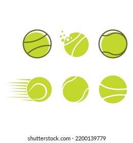 Tennis ball logo vector flat design template