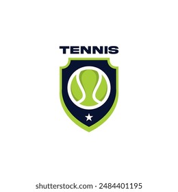 Icono de Vector con logotipo de pelota de tenis. Diseño de Logo de Club de Tenis