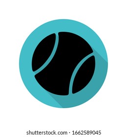 Tennis ball long shadow icon. Simple glyph, flat vector of arrow icons for ui and ux, website or mobile application
