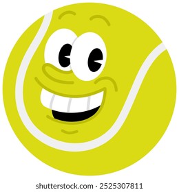 Tennis Ball Mascot Cartoon Character Flat Design Vector